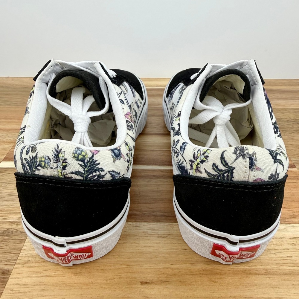Vans Old Skool Floral Thistle Black Suede Canvas Sneakers Womens 8.5 - Picture 5 of 8